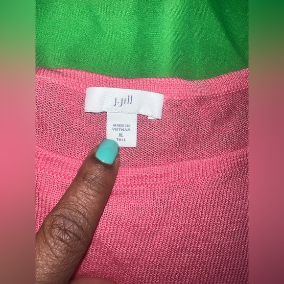 J.Jill Linen Blend Pink 3/4 Sleeve Top size XL Tall - Picture 4 of 6